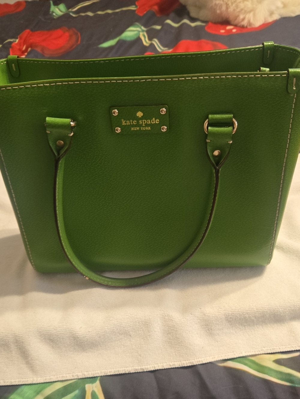 Kate Spade Green Leather Tote Bag